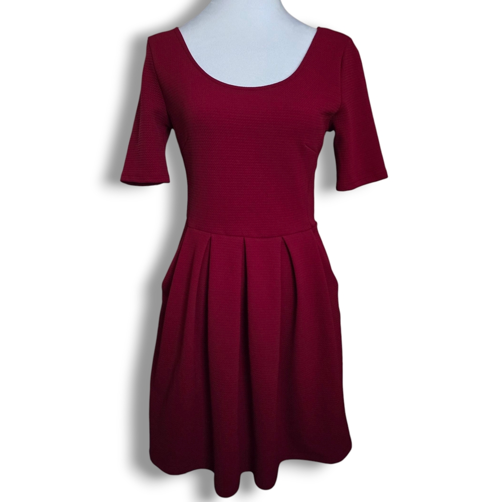 Lush Burgundy Fit & Flare Dress
